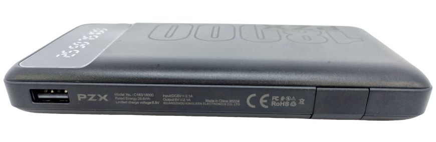 Power Bank 18000 mAh 2,1А  реальная ёмкость PZX C163 зарядка внешний аккумулятор павербанк cертифицированный 00066 фото