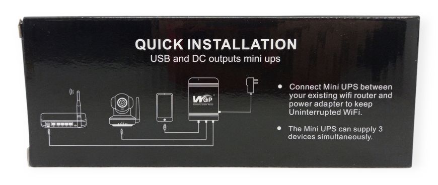 Джерело безперебійного живлення 10400 mAh USB, 9V, 12V для роутера Mini UPS WGP павербанк УПС + 3 перехідника 00867 фото