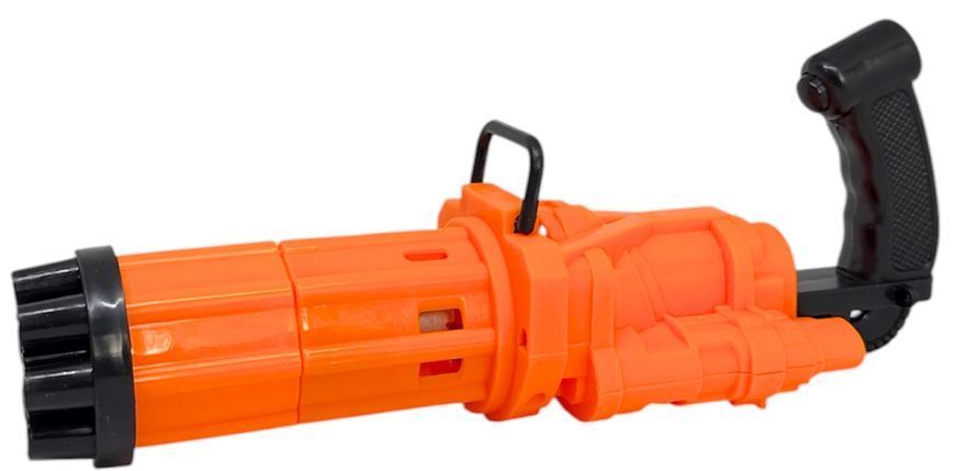 Іграшковий пістолет Bubble Gatling генератор мильних бульбашок помаранчевий автоматичний 1643 фото
