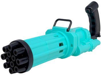 Дитячий автомат Bubble Gun Gatling бірюзовий генератор мильних бульбашок 1645 фото