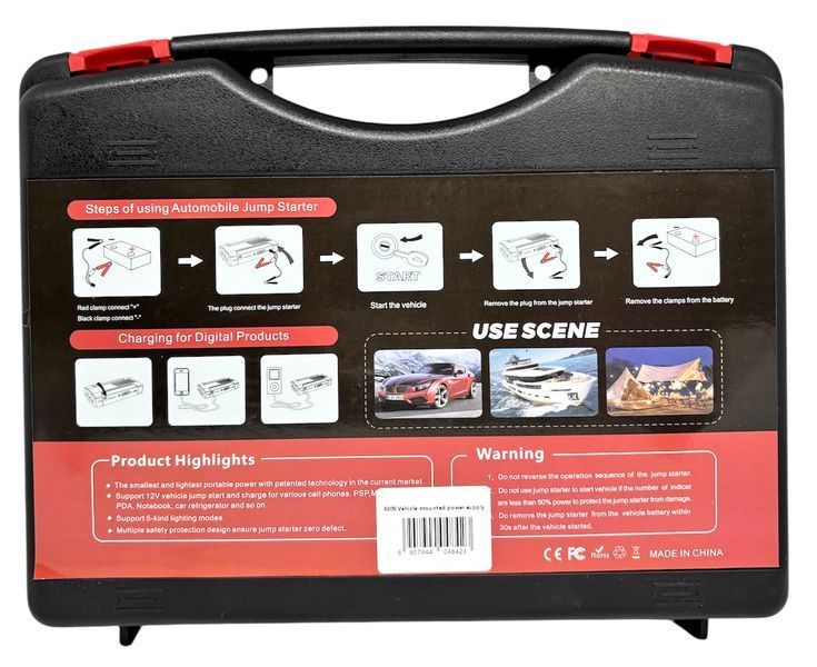 Пусковое устройство Jump Starter 12V 600A для авто, бустер для запуска автомобиля, портативное пускозарядное устройство с USB и Type-C, power bank 01395 фото