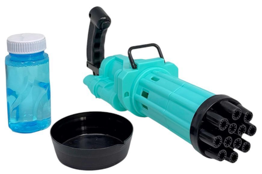 Дитячий автомат Bubble Gun Gatling бірюзовий генератор мильних бульбашок 1645 фото